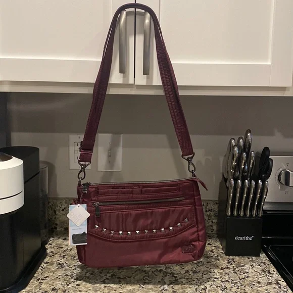 maroon Lug Pacer 2 studded crossbody bag - Picture 3 of 8